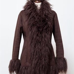 70s Inspired, Penny Lane, Faux Mongolian Fur Coat